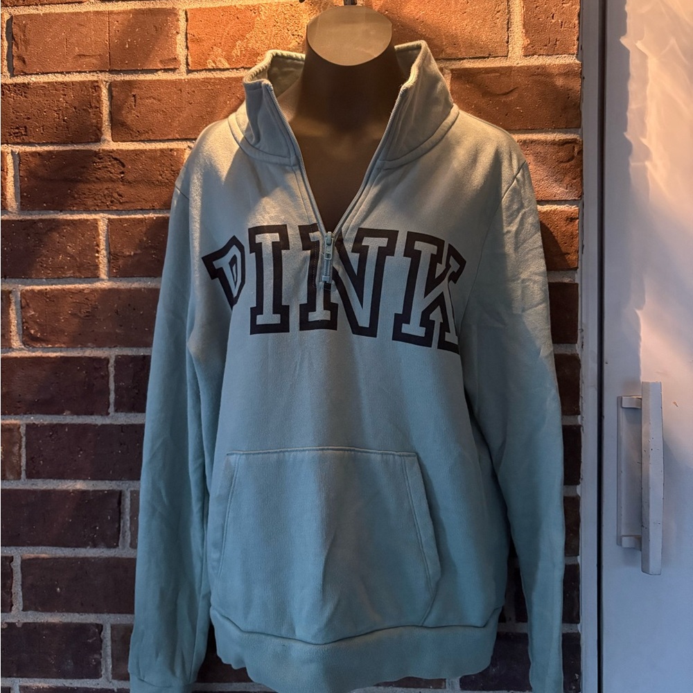 • PINK Victoria's Secret Half-Zip Sweatshirt Sage Green